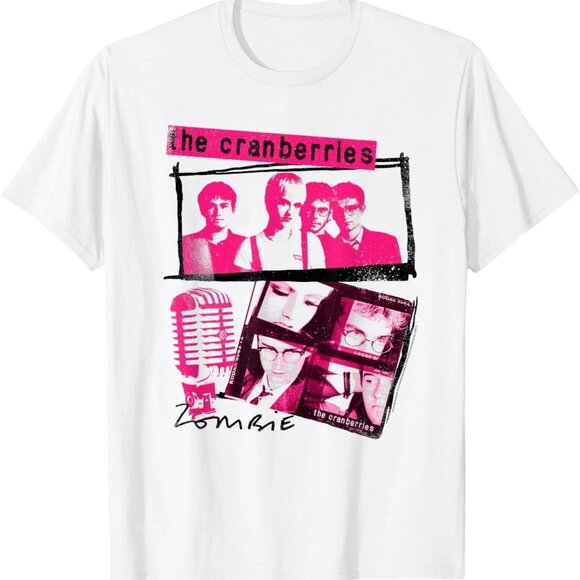 The Cranberries Pink and Black Collage Music Band T-Shirt 172 - Picture 1 of 5